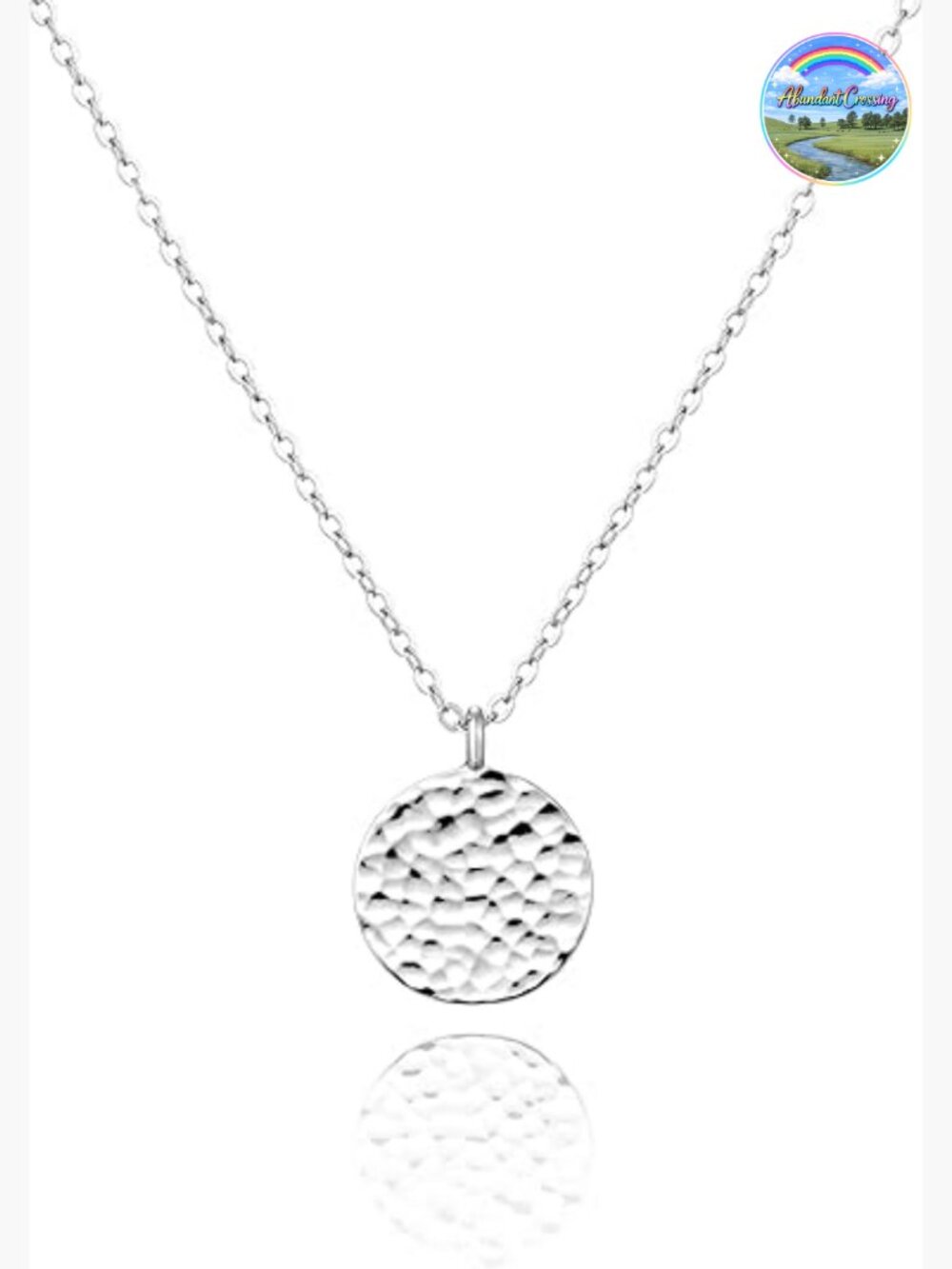 14K Gold Plated Dainty Hammered Moon Pendant Necklace